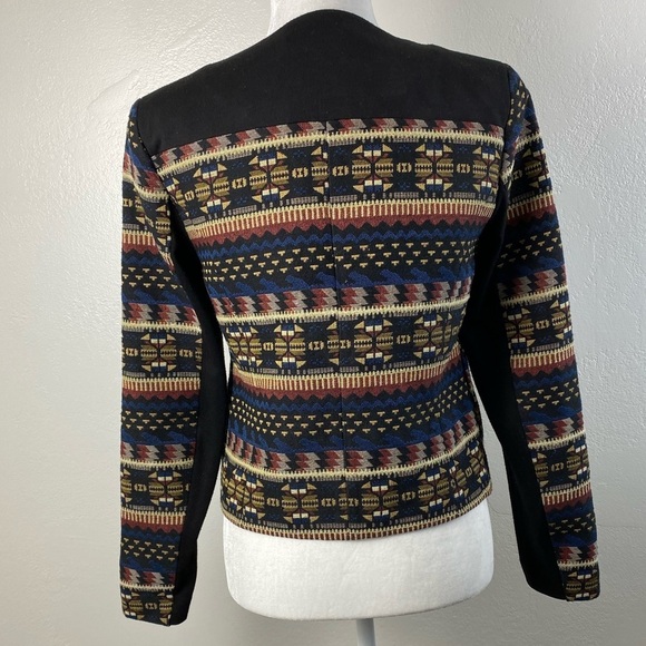 Vila Clothes Aztec Boho Multicolor Aztec SouthWestern Vinali Blazer Jacket Small - Picture 2 of 15